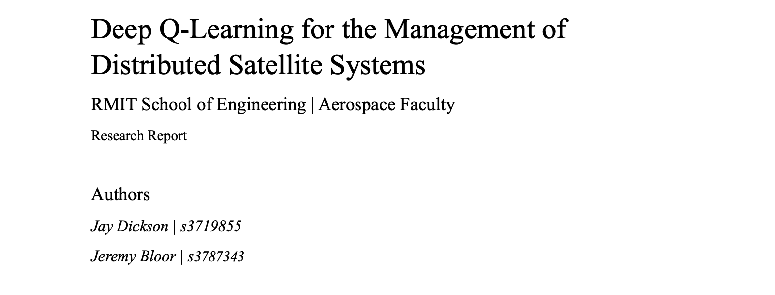 DQL for Trusted Satellite Operations