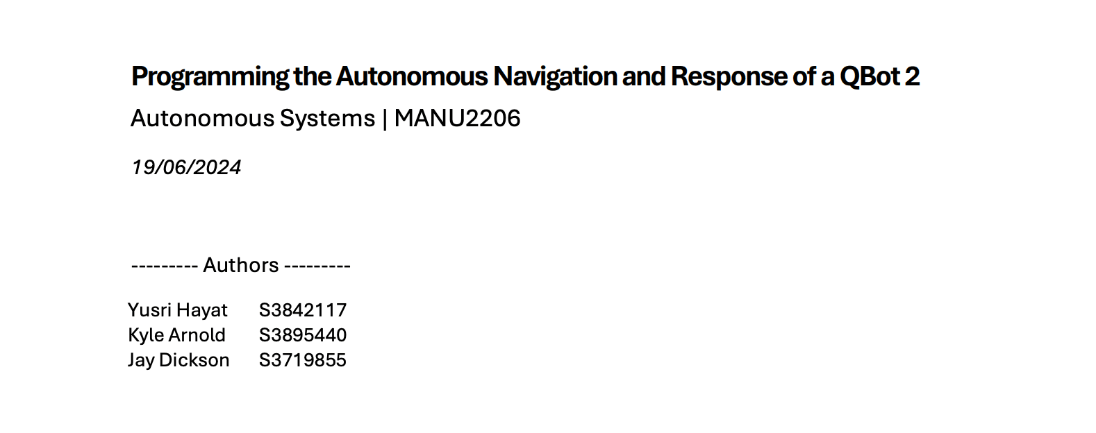 QBot 2 Automatic Navigation and Response